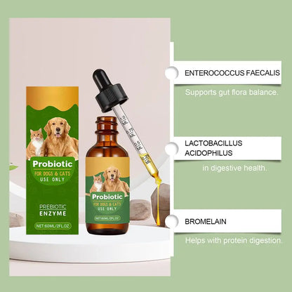 Pet Nutrition Supplement Probiotic Drops Containing Enzymes Used For Pet Digestion And Immune Support Daily Health Supplement