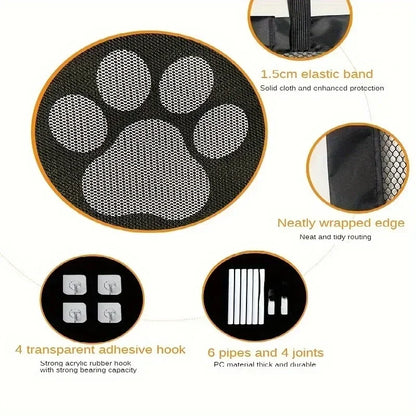 Pet Dog Barrier Fences Portable Folding Breathable Mesh Pet Safety Gate Isolated Networks Doorways Staircases Dog Fences