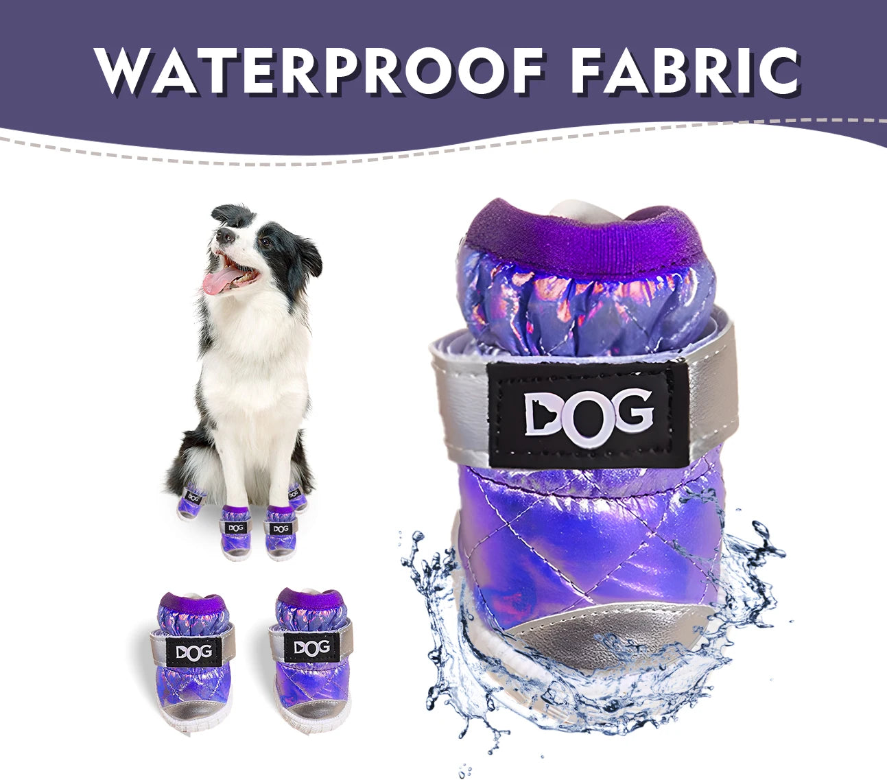 Dog Shoes for Large Dogs with Letters，Medium Dog Boots  Paw Protectors for Winter Snowy Day，Water-Resistant in Rainy Weather, Ou