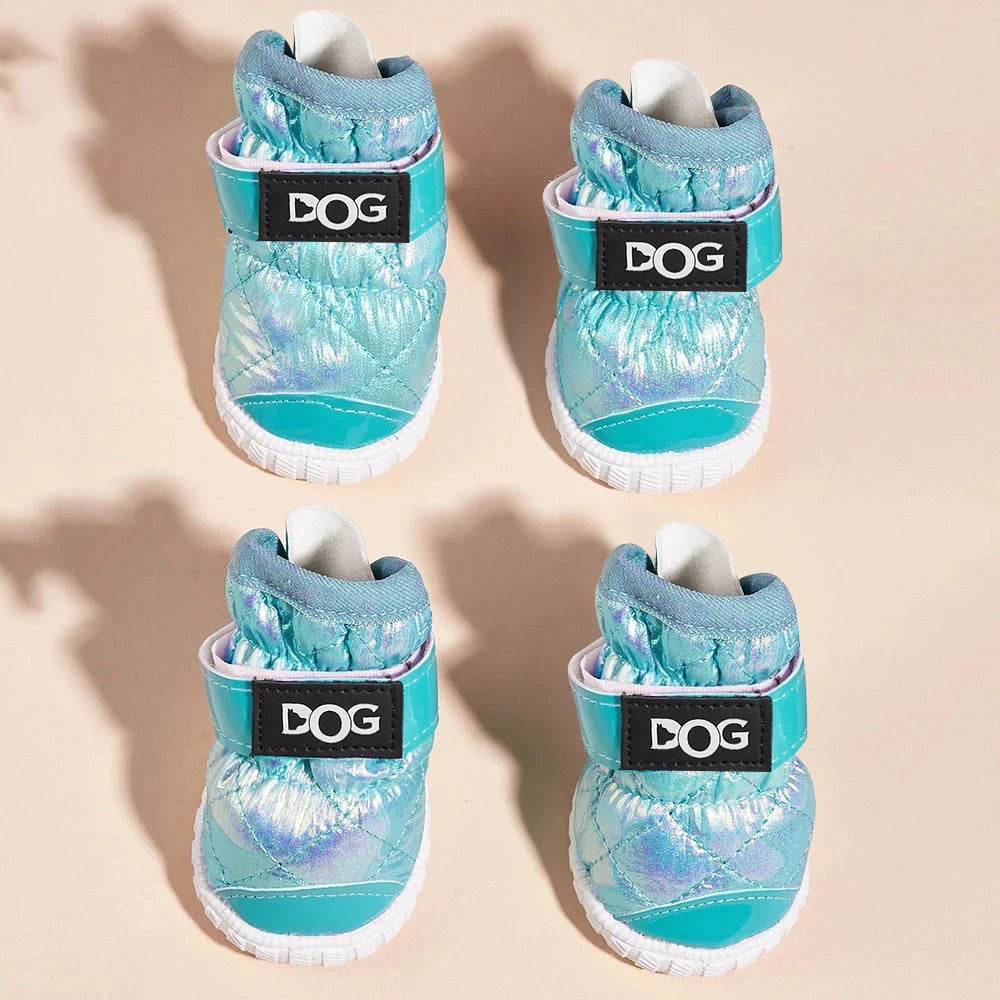 Dog Shoes for Large Dogs with Letters，Medium Dog Boots  Paw Protectors for Winter Snowy Day，Water-Resistant in Rainy Weather, Ou