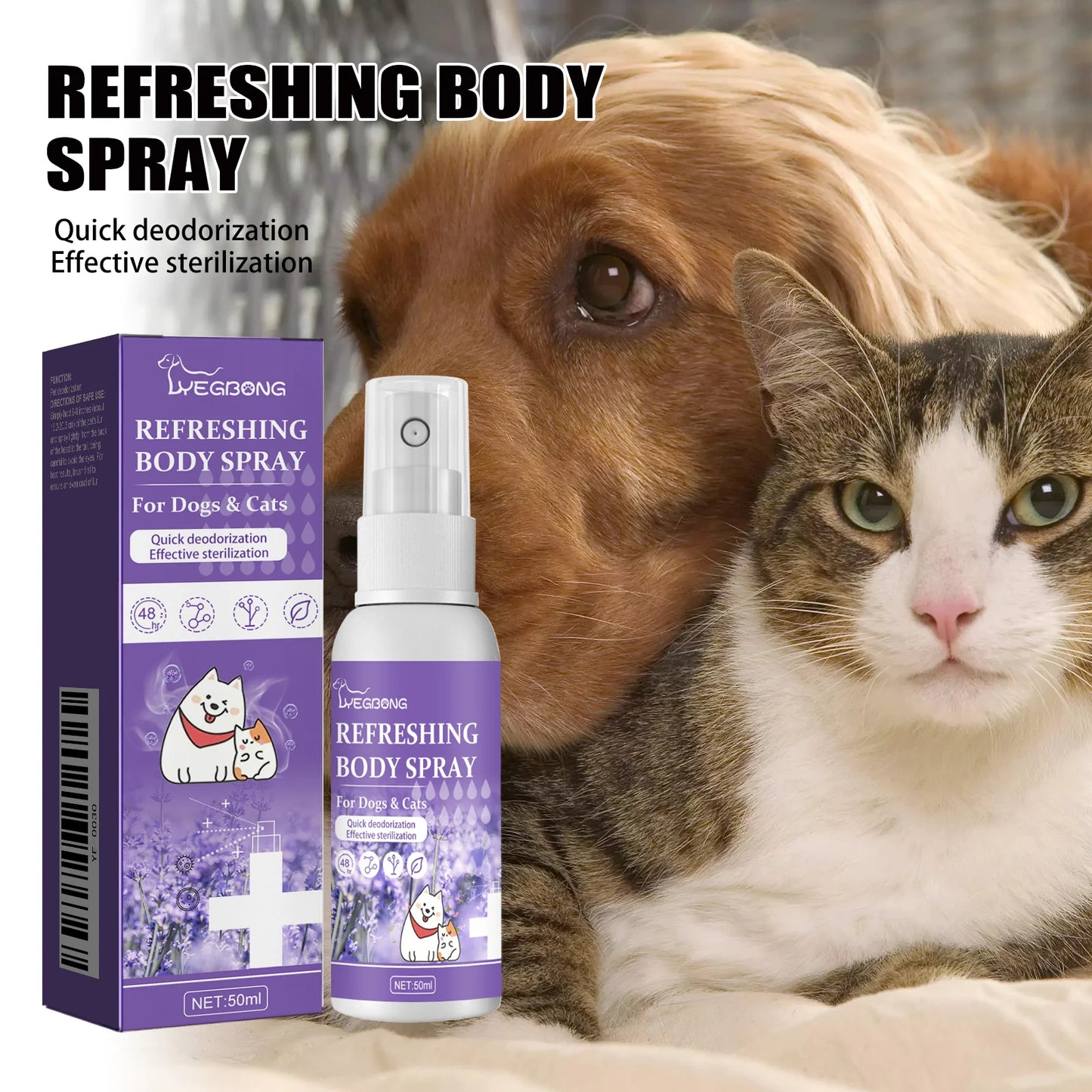 Pet Odor Eliminator Spray for Home Dog Cat Urine Feces Smell Long Lasting Air Freshener Natural Deodorizer 50ml Travel Size