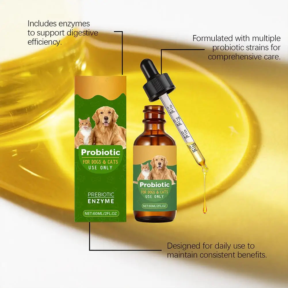 Pet Nutrition Supplement Probiotic Drops Containing Enzymes Used For Pet Digestion And Immune Support Daily Health Supplement
