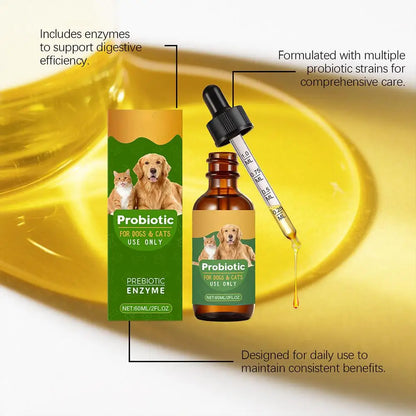 Pet Nutrition Supplement Probiotic Drops Containing Enzymes Used For Pet Digestion And Immune Support Daily Health Supplement