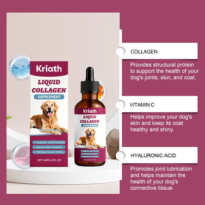 Collagen Drops for Dogs Only - Cares for Dog's Body, Gentle Formula, Nourishes Fur Health, Supports Joints, Skin & Bone Health