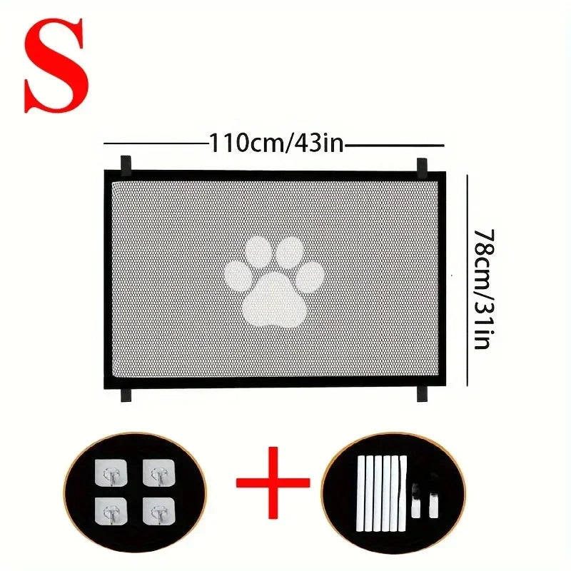 Pet Dog Barrier Fences Portable Folding Breathable Mesh Pet Safety Gate Isolated Networks Doorways Staircases Dog Fences