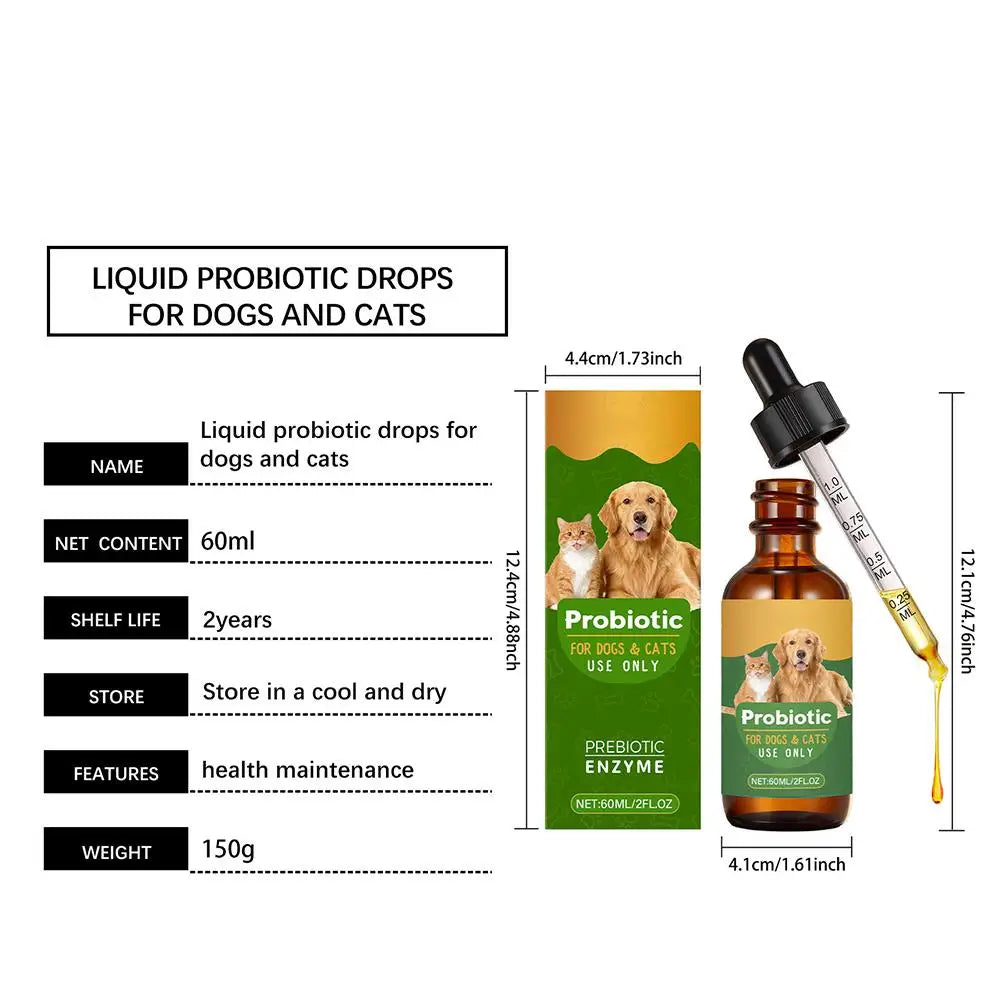 Pet Nutrition Supplement Probiotic Drops Containing Enzymes Used For Pet Digestion And Immune Support Daily Health Supplement