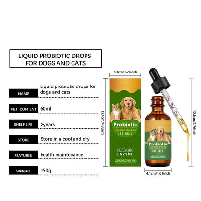 Pet Nutrition Supplement Probiotic Drops Containing Enzymes Used For Pet Digestion And Immune Support Daily Health Supplement