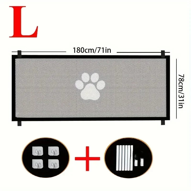 Pet Dog Barrier Fences Portable Folding Breathable Mesh Pet Safety Gate Isolated Networks Doorways Staircases Dog Fences