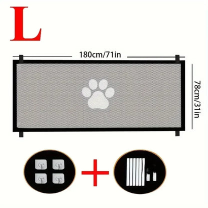 Pet Dog Barrier Fences Portable Folding Breathable Mesh Pet Safety Gate Isolated Networks Doorways Staircases Dog Fences