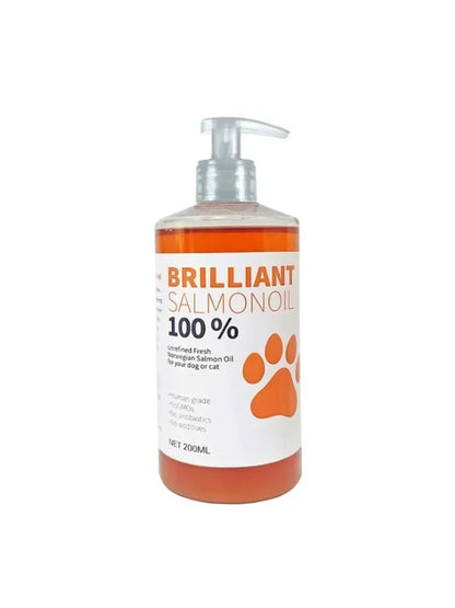 200ml Salmon Fish Oil for Pets, 21 Omega Fatty Acids, Natural Nutritional Supplement for Dogs and Cats