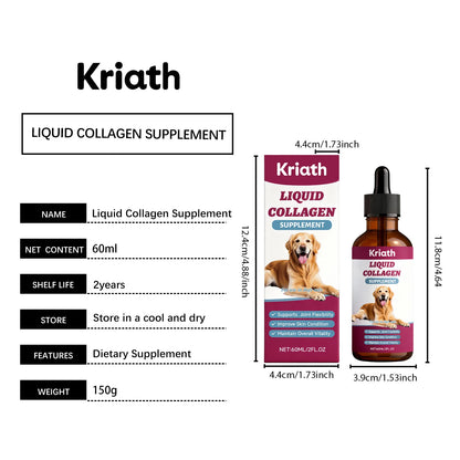 Collagen Drops for Dogs Only - Cares for Dog's Body, Gentle Formula, Nourishes Fur Health, Supports Joints, Skin & Bone Health