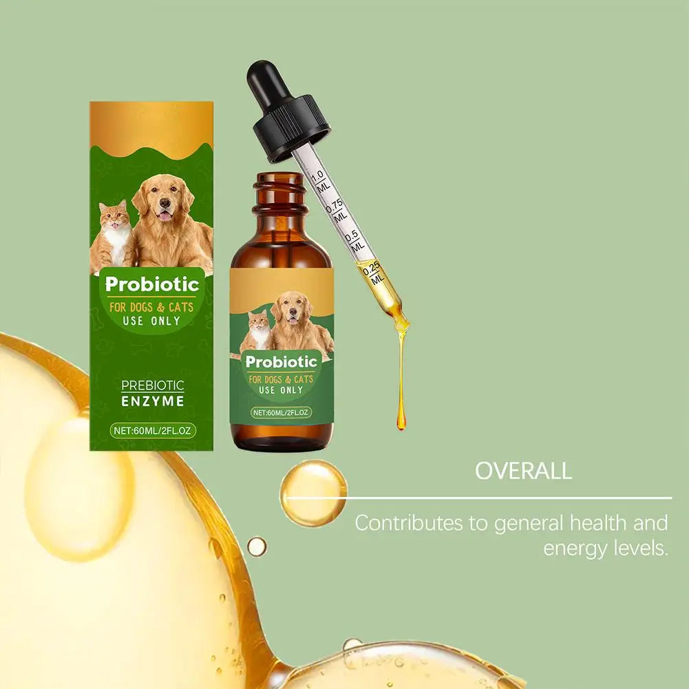 Pet Nutrition Supplement Probiotic Drops Containing Enzymes Used For Pet Digestion And Immune Support Daily Health Supplement