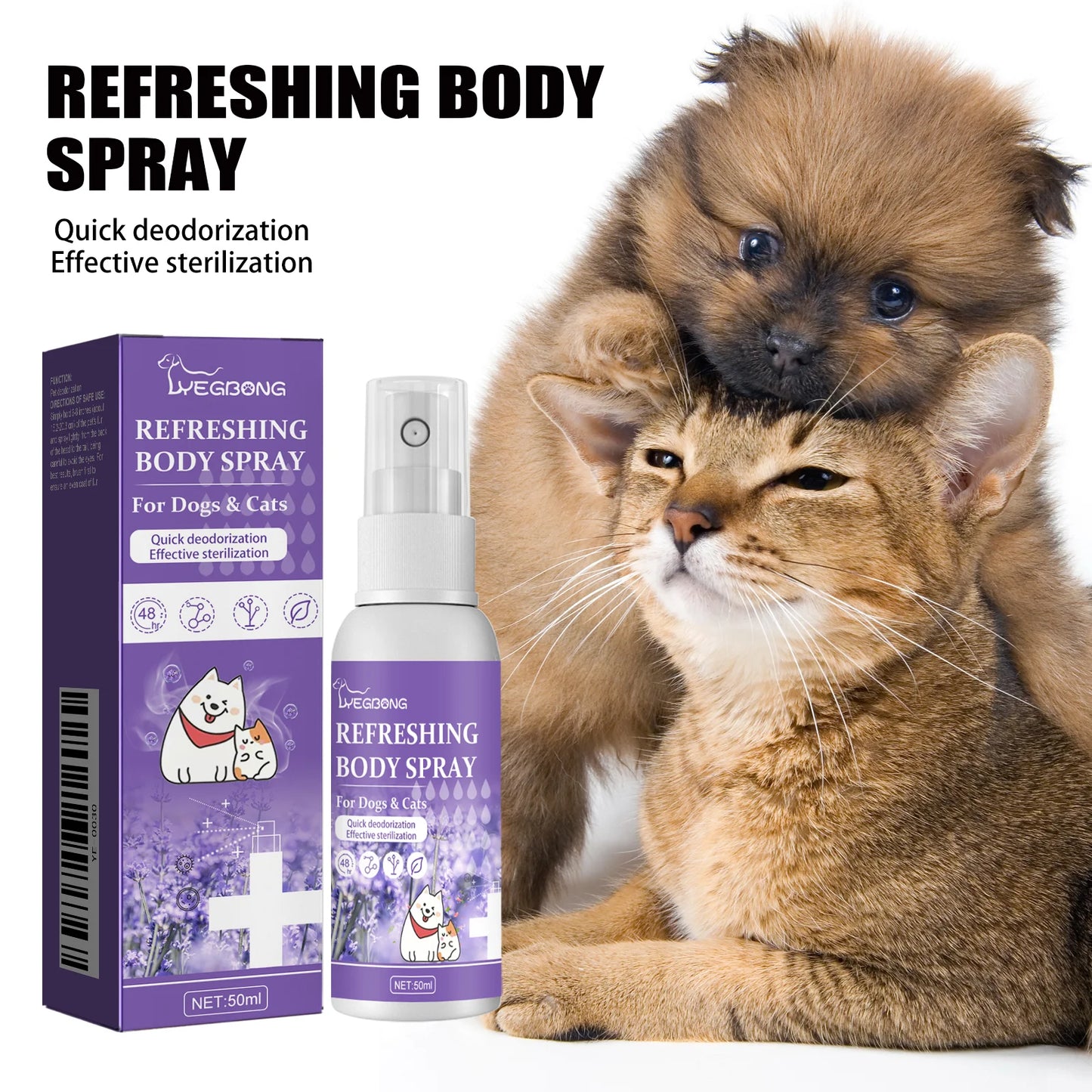 Pet Odor Eliminator Spray for Home Dog Cat Urine Feces Smell Long Lasting Air Freshener Natural Deodorizer 50ml Travel Size