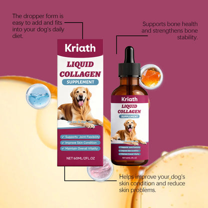 Collagen Drops for Dogs Only - Cares for Dog's Body, Gentle Formula, Nourishes Fur Health, Supports Joints, Skin & Bone Health