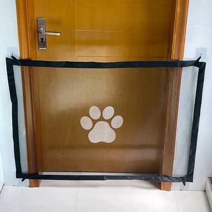 Pet Dog Barrier Fences Portable Folding Breathable Mesh Pet Safety Gate Isolated Networks Doorways Staircases Dog Fences