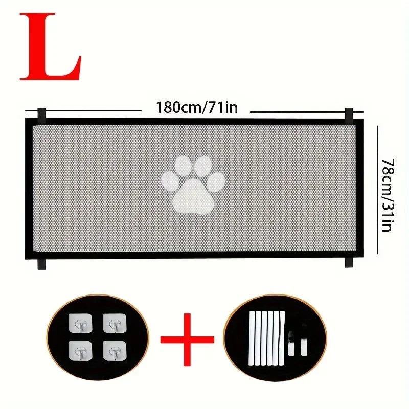 Pet Dog Barrier Fences Portable Folding Breathable Mesh Pet Safety Gate Isolated Networks Doorways Staircases Dog Fences