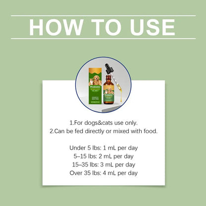 Pet Nutrition Supplement Probiotic Drops Containing Enzymes Used For Pet Digestion And Immune Support Daily Health Supplement