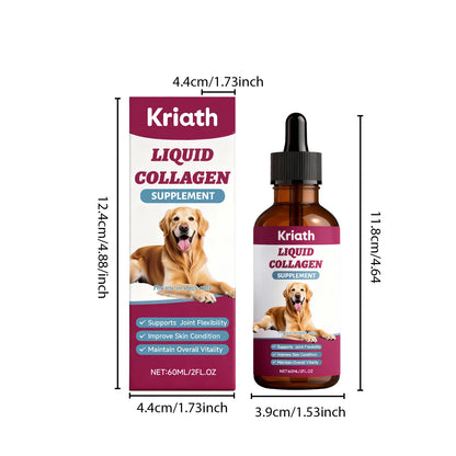 Collagen Drops for Dogs Only - Cares for Dog's Body, Gentle Formula, Nourishes Fur Health, Supports Joints, Skin & Bone Health
