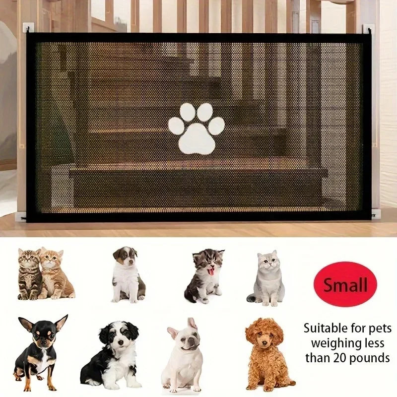 Pet Dog Barrier Fences Portable Folding Breathable Mesh Pet Safety Gate Isolated Networks Doorways Staircases Dog Fences